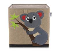 LIFENEY 833371 Boîte de rangement koala, Coffre à jouet, Feutre, Polyester, Brun, Coloré, 33 x 33 x 33 cm