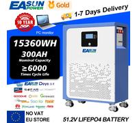 LiFePO4 15Kwh 10Kwh 5Kwh batterie 51.2V 300Ah 200Ah 100Ah batterie au Lithium 48V stockage d'énergie solaire 6000 Cycle moniteur PC Stock ue 51.2V 100AH-5KWH