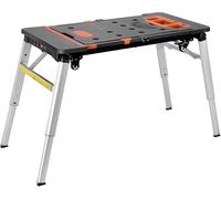 LIFERUN 7en1 Etabli Pliant, Établi Pliable, Chariot Portable Pliable,4 Roue | Plateforme de Travail avec Prise Intégrée, Pieds en Métal Hauteur Réglable, Échafaudage pour Les Travail de Bricolage