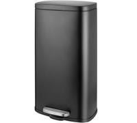 LIFERUN Poubelle Cuisine 30 Litres, Poubelle à Pédale en Acier Métal avec Couvercle, Seaux Intérieurs Amovible Fermeture en Douceur,pour Salle de Bain, Salon, Bureau, Noir