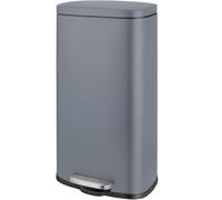 LIFERUN Poubelle Cuisine 30 Litres, Poubelle à Pédale en Acier Métal avec Couvercle, Seaux Intérieurs Amovible Fermeture en Douceur,pour Salle de Bain, Salon, Bureau, Gris