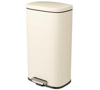 LIFERUN Poubelle de cuisine 30 l avec couvercle beige sable | Poubelle à pédale en acier avec seau intérieur pour cuisine, salle de bain, bureau