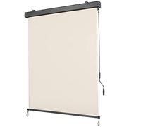 LIFERUN Store vertical - 180 x 250 cm - Avec cassette - Beige | Pour l'extérieur et l'intérieur, avec cassette d'auvent, protection solaire, protection contre le vent et brise-vue