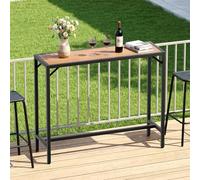 LIFERUN Table de Bar Exterieur, 120 x 38 x 98 cm, Table Haute de Jardin avec Pieds Réglables en Hauteur, Mange Debout avec Plateau Étanche pour Bistrot, Salle à Manger, Balcon, Patio, Jardin, Brun
