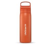 LifeStraw Go Series - Bouteille filtrante isotherme en acier inoxydable pour voyage et usage quotidien, 532 ml, orange Kyoto