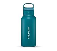 LifeStraw Go Series - Gourde filtrante en inox 1l pour les voyages et l’utilisation quotidienne. Élimine les bactéries, les parasites et microplastiques, améliore le goût, Laguna Teal (bleu pétrole)