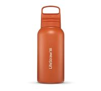 LifeStraw Go Series - Gourde filtrante en inox 1l pour les voyages et l’utilisation quotidienne. Élimine les bactéries, les parasites et microplastiques, améliore le goût, Kyoto Orange (orange)