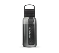 LifeStraw Go Series - Gourde filtrante sans BPA 1l pour les voyages et l’usage quotidien. Élimine les bactéries, les parasites et les microplastiques. Améliore le Goût, Nordic Noir (noir)