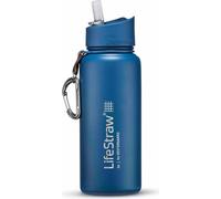 LifeStraw Go Stainless Steel Bouteille en acier inoxydable isolée avec filtre Différentes couleurs. Couleur : Bleu moyen