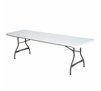 LIFETIME 81089 Table Pliante empilable Professionnelle - Table Robuste de 244 cm en PEHD - Table Utilitaire pour intérieur et extérieur protégée Contre Les UV - Finition Granit Blanc