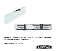 Lifetime – Banc de camping pliant 183 x 29 x 42 cm Blanc