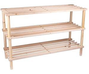 Lifetime Garden Alpina Étagère à Chaussures - 3 Couches - Bois - 74 x 26 x 48,5 CM - Jusqu'à 10 Paires de Chaussures