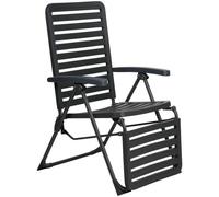 Lifetime Garden Chaise de Jardin Réglable - Chaise de Camping Assise et Chaise Longue de Jardin - Chaise Longue Pliable Meuble de Jardin 104 x 62 x 151 cm - Noir