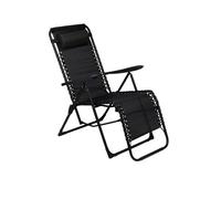 Lifetime Garden Chaise Longue Chaise Pliante Camping 93 X 46 X 110 Cm - Chaise De Jardin Avec Dossier Réglable Et Oreiller - Facile À Ranger - Fauteuil Pliant - Noir