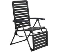 Lifetime Garden Chaise de Jardin Réglable - Chaise de Camping Assise et Chaise Longue de Jardin - Chaise Longue Pliable Meuble de Jardin 104 x 62 x 151 cm - Noir