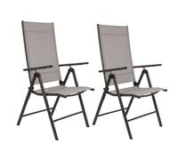 Santiago Set de 2 chaises de camping Santiago - Chaise pliante avec cadre en aluminium - Chaise de plage réglable en 7 positions - Chaises de jardin idéales pour le jardin, le balcon ou le camping - G