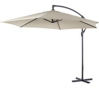 Lifetime Garden Parasol avec support, rectangulaire, inclinable, pour balcon & terrasse, 300x300 cm, Beige