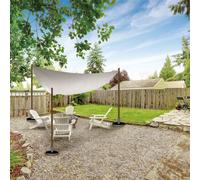 Lifetime Garden Voile D'ombrage Triangle - Crochets Inclus - Imperméable - 3,6 X 3,6 X 3,6 M - Beige/ Tan/ Noir