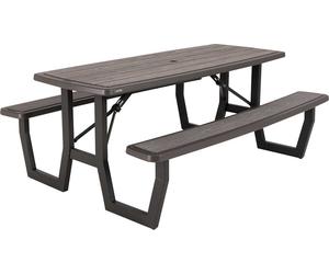 Lifetime Table de pique-nique Rough-Cut pliable marron