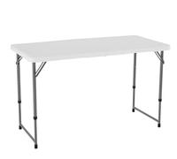 Lifetime Table pliante Ultra-résistante 122×61×56–91,5 cm Blanc/Noir