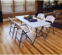 Lifetime Table pliante en plastique, table de fête pour le jardin blanc 182 x 76 x 74 cm (l x p x h)