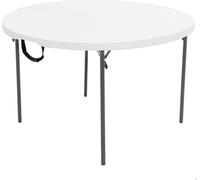 Lifetime Table pliante en plastique Table pliante ronde blanche Ø 122x74 cm