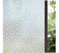 Lifetree Film Fenêtre Anti Regard Electrostatique Adhésif Occultant Intimité, Brise Vue Anti UV pour Salle de Bain Maison Bureau, Vitrage Verre Dépoli Givré Décoratif à Motif Fleur, 90 x 600 cm