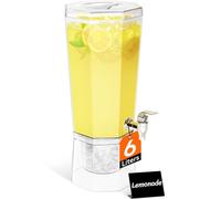 Lifewit 6L Distributeur de Boisson avec Robinet, Jarre Cocktail en Plastique, Fontaine Cocktail Glacées avec Support pour Jus, Limonade, Soda et Thé, Lot de 1