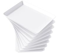 Lifewit Barquette Plastique pour Buffet Cuisine, Blanc Plateau de Service Decoration, Plateaux Reutilisable Rectangulaire sans BPA, Présentoirs à Gâteau, Charcuterie, Fruit, Lot de 8, 34.3x24cm