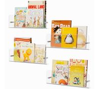 Lifewit Bibliothèque de Chambre d'enfant, Lot de 4 étagères Flottantes de 39 cm, Support en Plastique Transparent pour Magazines/Photos pour la Décoration de la Chambre d'enfant et du Salon