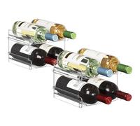 Lifewit Casier à Vin Empilable en Plastique pour Réfrigérateur, Placard, Comptoir, Lot de 2 Porte-Bouteille de Vin, Organisateur de Stockage de Bouteilles d’Eau, Peut Contenir 8 Bouteille, Transparent