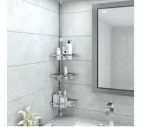 Lifewit Étagère de Douche en Acier Inoxydable Triangulaire Poteau Télescopique Réglable pour Ranger Shampooing Serviette Savon