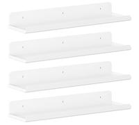 Lifewit Étagères Flottantes Murales, Lot de 4 en Plastique Blanc de 38 cm, Décoration d'Intérieur pour Livres/Disques Vinyle/Photos dans la Chambre, Le Salon, la Cuisine, Rangement et Organisation