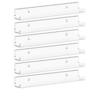 Lifewit Étagères Flottantes pour Disques Vinyles, Lot de 6 Étagères Murales en Acrylique Clair 30 cm, Décoration pour Livres/Photos/Maquillage, Chambre, Salon, Salle de Bain, Rangement et Organisation