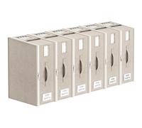 Lifewit Grand Sac Rangement Drap de Lit Pliable, Organisateur Parure de Lit avec 2 Fenêtres Transparentes et 1 Étiquette, Boite Rangement Housse Couette, Couverture, 40 x 30 x 15 cm, Lot de 6, Beige
