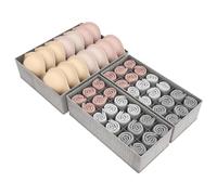 Lifewit Lot de 3 Organisateur Tiroir pour Commode, Separateur de Tiroir Pliable, Boite Rangement vetement, Panier Rangement pour Sous-Vetements, Vêtements d'enfant, Chaussettes, Cravates, Gris