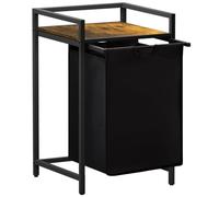 Lifewit Panier a Linge, Meuble Linge Sale avec Étagère en Métal, Corbeille a Linge, Bac à Linge pour Buanderie, Chambres, Salles de Bains, Dortoirs, 69 L, Noir