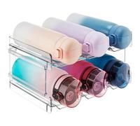 Lifewit Porte-bouteilles Empilables pour Placard, Congélateur, Garde-Manger, Porte-Bouteilles en Plastique pour Plan de Travail de Cuisine, Bureau Lot de 2 Chaque étagère peut Contenir 3 Récipients