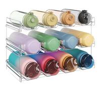 Lifewit Porte-bouteilles Empilables pour Placard, Congélateur, Garde-Manger, Porte-Bouteilles en Plastique pour Plan de Travail de Cuisine, Bureau Lot de 3 Chaque étagère peut Contenir 4 Récipients