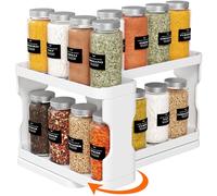 Lifewit Rangement Epices Cuisine avec 2 Étages Antidérapants, 29 x 15 x 23 cm, Rangement Tiroir Cuisine, Étagère Étroite Pour Armoire Table