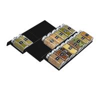 Lifewit Rangement Epices Cuisine Étagère à Épices pour Tiroirs Porte Epice Support Epices Cuisine Organisateur Tiroir Grande Capacité Extensible de 30 cm à 60 cm 4 niveaux, Lot de 8, Noir