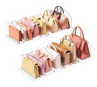 Lifewit Rangement Sac a Main en Plastique, 4 Pack Séparateur D'étagère Organisateur Transparent Réglable pour Chambre à Coucher, Bureau Sacs à Main, Pochettes, Sacs à Provisions et Séparateur de Livre