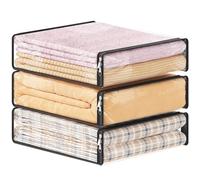 Lifewit Sac de Rangement Transparent, Sac Rangement Vetement Pliable, Housse Rangement Vetement en Plastique, Rangement sous Lit pour Couette, Vêtements, Pull, Serviette, Couverture, 14 L, Lot de 3