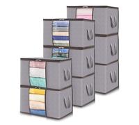 Lifewit Sac Rangement Vetement, Housse Rangement Couette, 50L, Lot de 8 | Boite Rangement Pliable avec Poignées Renforcées, Caisse Rangement Sous Lit pour Couvertures