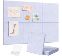 Lifewit Tableau en feutre adhésif décoratif, lot de 6 panneaux-90x60 cm, idéal pour afficher notes et photos au bureau ou à la maison, 30 punaises incluses, alternative au liège, Violet Pervenche