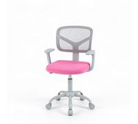 LIFEZEAL Chaise Bureau Enfant Pivotant 360° avec Repose-pied, Chaise d'Étude avec Hauteur Réglable, Accoudoirs Relevables, Fauteuil Ergonomique pour Enfant Charge 150KG (Version améliorée, Rouge Rose)