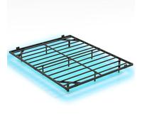 LIFEZEAL Lit Double Flottant Moderne, Cadre Métallique Renforcé avec Lumières LED Réglables et Télécommande, Lit avec Pieds Intégrés et Espace Rangement, Max 400 kg (200x160cm)
