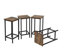 LIFEZEAL Lot de 4 Tabourets Bar Hauts 65 cm, Tabouret de Cuisine Industriel avec Repose-Pied, Chaise de Bar en Fer avec Charge de 100 kg, Vintage