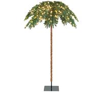 LIFEZEAL Palmier de Noël Artificiel Lumineux de 180 cm | Arbre de Cocotier avec 813 Feuilles en PVC Durable, 250 Lumières LED et Base de Fer Stable