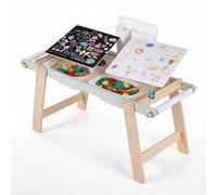 LIFEZEAL Table d'Activités Sensorielle en Bois 3-en-1 pour 3+ Ans Enfant | Table Enfant avec Plateau Réversible Tableau Blanc et Noir, Bac Intérieur pour Sable, Eau ou Blocs, Support Rouleau Papier